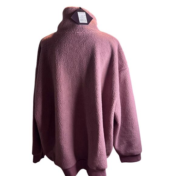 Ava & Viv Mauve Sherpa Quarter Zip Pullover, Plus Size 2XL, NWT - Picture 5 of 7